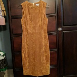 Suede knee length dress